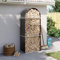 Rantry Portaceppi Antracite 80x45x190 cm in Acciaio Zincato, Portalegna da Interno, Portalegna da Ardere, Porta Legna per Camino, Legnaia da Interno, Impilabile Stufa Ripiano Legno