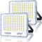 TASINUO Focos LED Exterior 100W 2 Piezas, 10000LM 7000K Blanco Frío Luces Led Exterior, IP67 Impermeable 108 LEDs Potente Lampara para Jardin, Terraza, Garaje, Fábrica