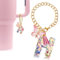 Velaco Letter Charm Accessories for Stanley Cup with Handle, Cute Initial Letter H Keychain Handle Charm with Butterfly for Stanley Tumbler for Women Girls