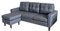 HTI living Polstercouch mit Variabler Ottomane Reva Grau Dreisitzer mit Hocker Ecksofa