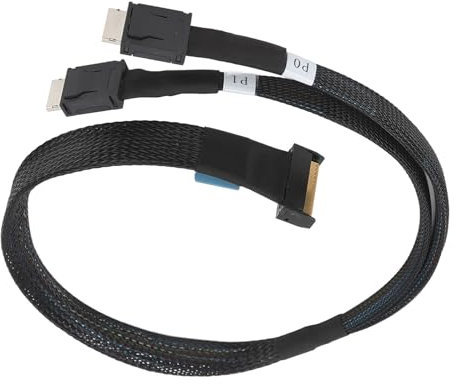 Zunate 8i auf Oculink SFF 8611 4i Kabel, 50 Cm MCIO 8i auf Oculink SFF 8611 4i Kabel, für MCIO 8i 74Pin auf 2 X Oculink SFF 8611 4i Schnittstellenstandard, für Server, Rechenzentren