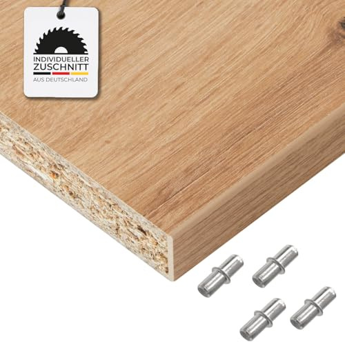 Hausfux Einlegeboden, Regalboden nach Maß - 1,9 cm Starke Spanplatte, melaminbeschichtet, einseitige ABS-Kante - Made in Germany - Maßanfertigung - für Möbelbau (Artisan Oak, 70 x 40 cm)