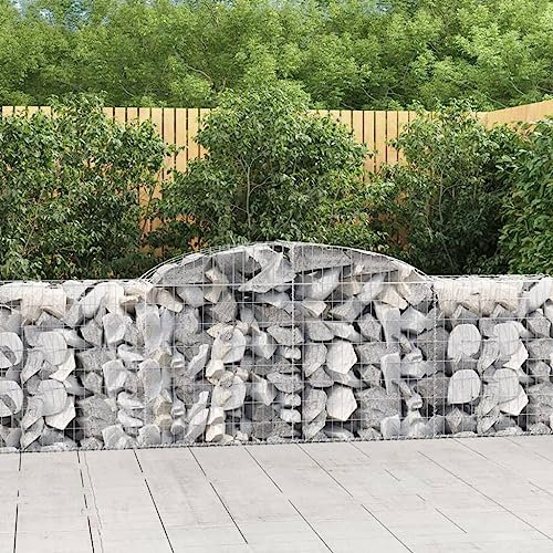 Iiaky Gabionen mit Hochbogen 15 STK. 300x50x80/100cm Verzinktes Eisen GabionenköRbe Gabionenklammern