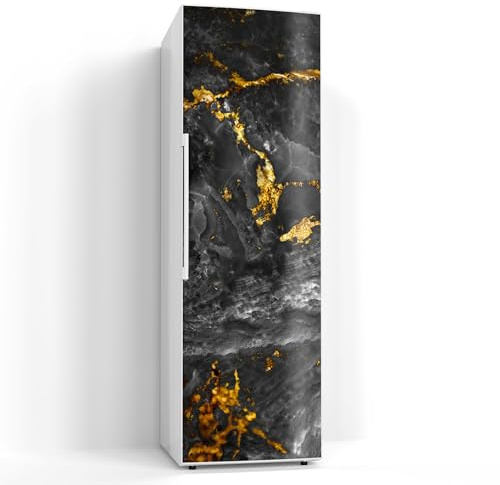 DEQORI Magnetfolie für Kühlschrank 60x190 cm | Motiv Veredelter Naturstein | dekorative Magnetmatte Gefrierschrank Schutz | Magnet Deko-Folie selbstklebend, magnetisch & wasserabweisend