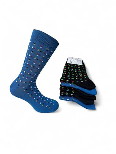 DREAM SOCKS 4-6 Paia Calze Corte da Uomo a Metà Polpaccio in Cotone Filo di Scozia Elasticizzate,Molto Leggeri,Made in Italy rimagliate a mano (IT, Numero, 43, 46, Regular, Regular, 6 X Set. MODA)