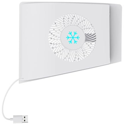 LYEAA Ventilador de refrigeración delgado para consola PS5 con 3 puertos USB y control de temperatura para juegos silenciosos