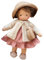 Wedhapy Puppe, niedliche lockige Haarmädchen -Stoffpuppe mit Hut, Crossbody -Tasche und Kleid, 10 Zoll weiche Lappenbabys Babypuppengeschenke für Babys & Kleinkinder Weihnachtsgeburtstag, Stil 2.