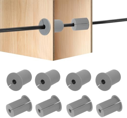 HiPicco 8Pcs Wall Grommets for Cables 1-Inch Silicone Cable Wall Bushing Feed Through Cable Routing Kit Accessories Wall Cable Pass Through for Ethernet with 8mm Hole, Grey