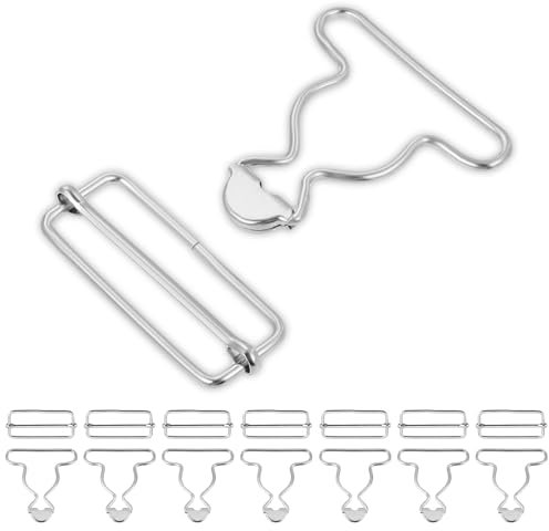 Sibba 8er Pack Metall Overallschnallen Hosenträgerschnalle Mit Rechteckiger Verstellbarer Schnalle Schieber Latzhose Verschlüsse Ersatzknopfverschluss Ohne Nähen Für Stoffjeans Overalls