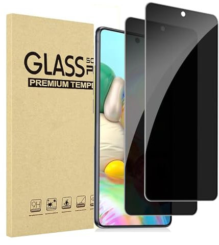 JMDZDL Schutzfolie für Samsung Galaxy A71 Sichtschutz, [2 Stück] Privatsphäre Schutzglasfolie für Samsung A71 Privacy Displayschutzfolie 9H Härte Anti-Spy Gehärtetes Glas Blickschutzfolie