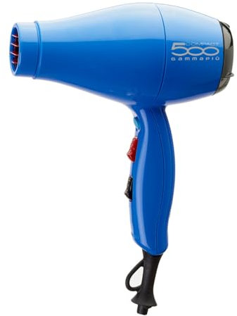 GAMMAPIU 'Professioneller Haartrockner 500 Compact Light, leichter und kompakter Haartrockner, E.T.C. Tieftrocknende Technologie, Turmalin-beschichtetes Gitter, W1800-2000 (Blau)