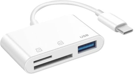 SD Card Reader, USB C to SD Card Reader for iPhone 15/iPad/Mac/Laptop, 3 in 1 Type C Memory Card Adapter for iMac, iPad Pro/Air/Mini, MacBook Pro/Air, Galaxy, MicroSD/SD