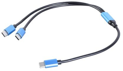 Rudiaoa 2 In 1 USB C To Two USB C Splitter Cable Type C To Twin Type C Charging 80W And 480Mbps Data Cord For Phones Tablets