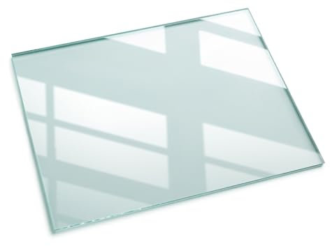 Tulup Tischplatte Rechteckige 80x60 cm Klarglas für Küche und Esszimmer Auswechselbare Platte Transparent Tafelglas mit Pads Geschliffene Kanten Dekoration Gehärtetes Glas