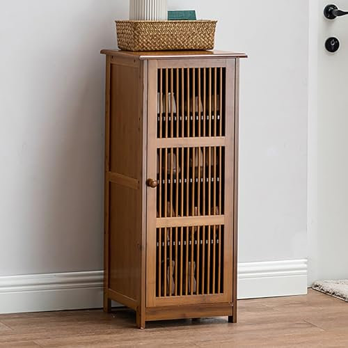 Zapatero de bambú de Gran Capacidad para Entrada, con Puerta corredera, Elegante Zapatero, Ahorra Espacio (1 Puerta).