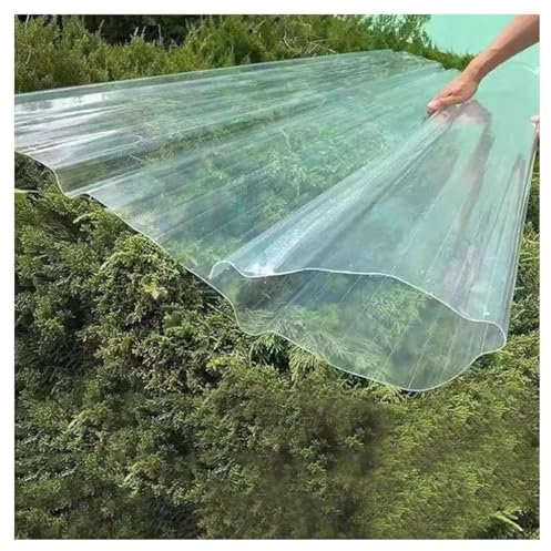 Planchas Transparentes Tejados，Placa Ondulada for Exterior,Paneles de Techo Silencioso,Garaje Corrugado,Chapa Ondulada for Invernaderos Prueba de Lluvia,con Tornillo(4pcs,0.9*1.2m/35*47in)