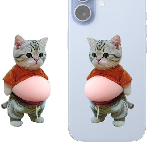 Niedliche 3D-Aufkleber – 6,3 Zoll Squeeze Belly Cat-Aufkleber | Skateboard Laptop Planer Journal Dekoration | Wiederverwendbarer Kleber für Kinder, Jugendliche, Erwachsene, Scrapbook-Partys