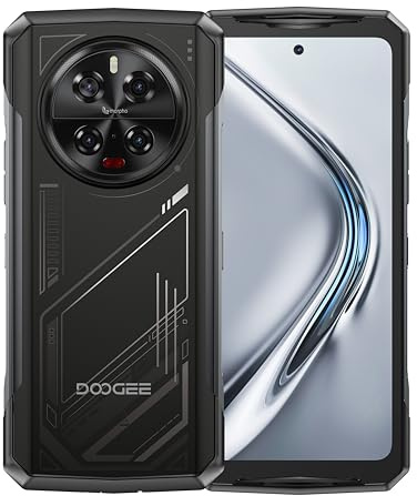 DOOGEE V40 5G, Pantalla 6,78″ FHD+ 120 Hz IPS, 32 GB RAM + 512 GB (hasta 2 TB), Batería 8680 mAh con Carga Rápida 33 W, Cámara 108 MP + 20 MP Visión Nocturna + 8 MP Ultra‑Wide, Plata Medianoche