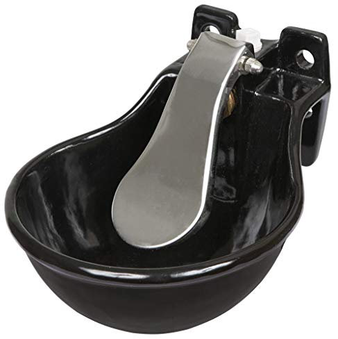 KERBL Abreuvoir en Fonte Émaillée avec Poussoir en Acier Inoxydable pour Cheval 1,45 L