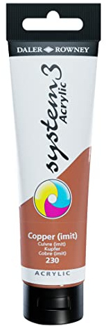 Daler Rowney System3 Copper Imitation 150ml Acrylic Paint Tube - Acrylic Painting Supplies for Artists and Students - Artist Paint for Murals Canvas and More - Art Paint for All Skill Sets