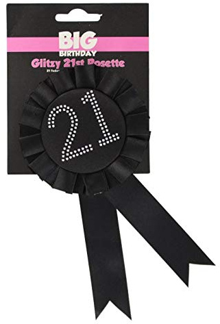 Alandra Birthdays BADGE-21-B-BIRTH 21 Rosette, Black