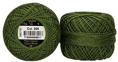 Anchor 4591008-00268 Embroidery Thread, 100% Cotton, Wax, Thickness 8, 82m