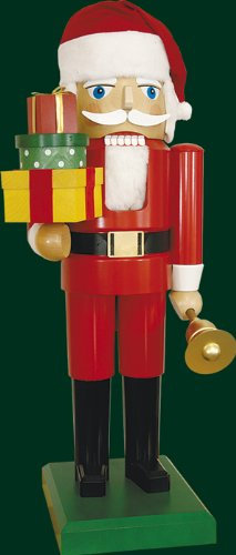 Rudolphs Schatzkiste Nussknacker Weihnachtsmann mit Glocke Höhe= 120cm NEU Weihnachten Seiffen Nutcracker Nüsse Erzgebirge Winter Dekoration Holzkunst Holz Weihnachtsmann Christmas Walnuss