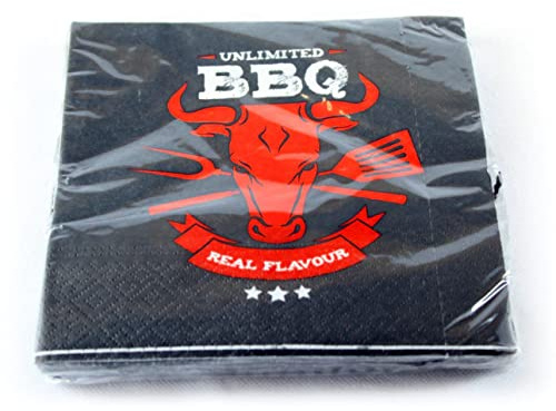 Servietten BBQ 20er Pack, Papierservietten, BBQ Grillparty, grillen, 33x33 cm