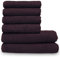 Lanudo Pure Line Handtuch-Set 6 teilig, 2 Duschtücher 70 x 140 cm & 4 Handtücher 50 x 100 cm, Lila