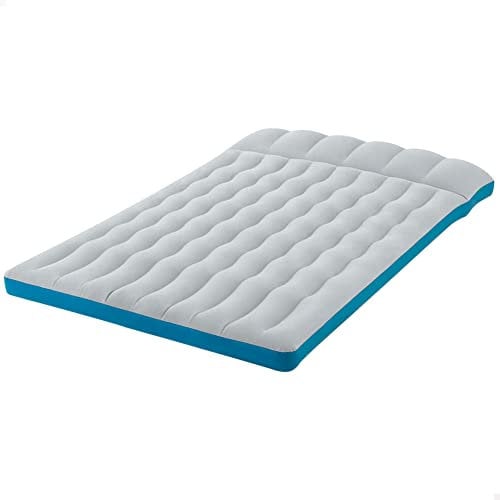 Intex 67999 – Aufblasbare Doppel-Campingmatratze, Laminat, Grau und Hellblau, 127 x 193 x 24 cm