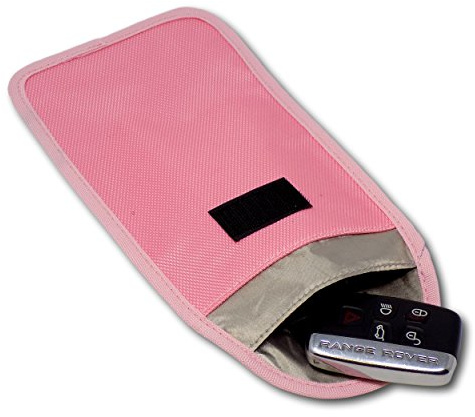 Minder Signal Blocker 2 Pack - Signal Jamming Case with RFID Blocking Pouch for Keyless Entry/Start Car Keys and Mobile Phones - Faraday Bag Protection Security for WIFI/GSM/LTE/NFC/RFID (Baby Pink)