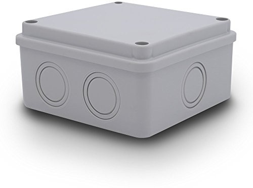 Abzweigdose Feuchtraum Dose IP54 aufputz 100 x 100 x 50 mm spritzwassergeschützt Kabelabzweigdose Verbindungsdosen Industriegehäuse Verteilerkasten Leergehäuse Verteilerdose Kunststoff ARLI 1 Stück