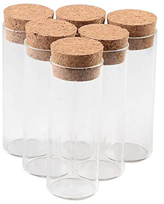 Jarvials 70ml reagenzglas glasflasche mit kork, große kapazitäten für mehr dinge mit großem durchmesser (6, 70ml)