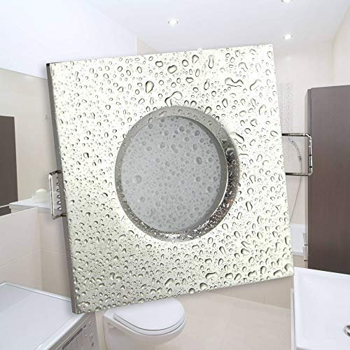 LED Einbaustrahler eckig - gebürstet 5 Watt warmweiß 230V GU10 - geeignet für Badezimmer, Außenbereich IP44, Bad, Küche - elegantes Design - 73-75mm Bohrloch - rund Spot Strahler