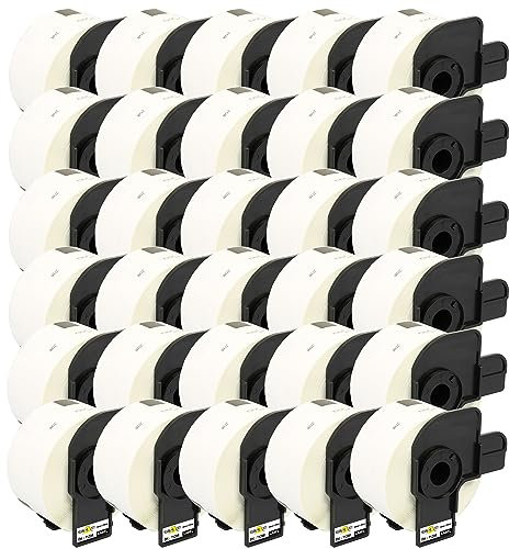 Yellow Yeti 30 Ersatz Etikettenrolle DK-11208 Rolle Etiketten Weiße Kompatibel mit Brother P-Touch QL 1050N 1060N 1100 500 500BW 550 570 580 580N 700 710W 800 810W 820NWB
