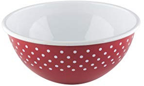 Riess, 0465-077 COUNTRY Bol à fruits et saladier Rouge Ø 26 cm Hauteur 12 cm 4 l Émail Rouge/blanc