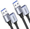 UGREEN USB 3.0 Extension Cable 2Pack,Type A Male to A Female Extender, USB Extension Lead Supports 5Gbps High Speed Data Transfer, Compatible with Disk Keyboard Mouse Hard Drive Printer Scanner