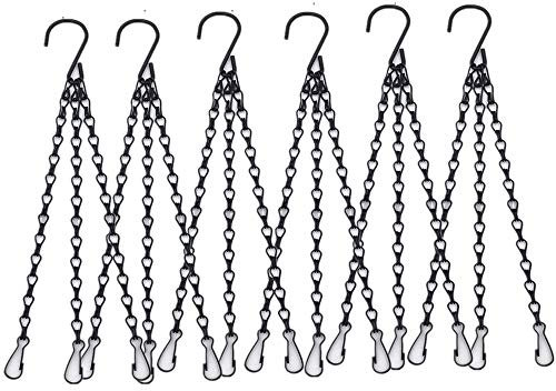 OUKEYI Chaîne de Suspension Robuste de 55,9 cm - Chaîne de Rechange galvanisée - 3 Points de Suspension pour Plantes de Jardin - pour extérieur ou intérieur - pour mangeoire à Oiseaux, Lanterne,