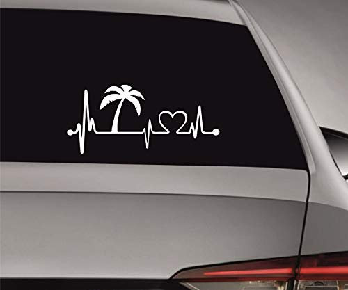 myrockshirt Herzschlag Heartbeat Palme Palmen Urlaub Liebe Love ca.20cm Aufkleber Sticker Autoaufkleber Wandtattoo
