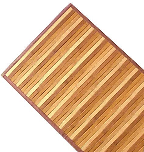Tappeto Cucina Stuoia Passatoia Corsia Antiscivolo Bamboo Naturale Degradè ch (Beige Degradè, 55x280)