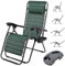 BAKAJI Chaise gravité Zéro Chaise de Jardin Fauteuil Relax Pliable Gain de Place avec Plateau tubulaires Acier 22 mm inclinable Tissu en Texilene Respirant terrasse Piscine extérieure (Vert)