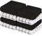 Westlane Linens 30x30cm Cotton Tea Towels for Kitchen – Soft Dish Cloths, Lint-Free Cloths, and Kitchen Towels Set (Black & White - Pack of 8)