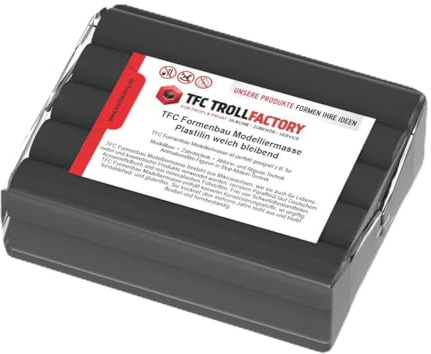 TFC Formenbau Modelliermasse schwarz Plastilin weich bleibend schwefelfrei - Größe: 5kg (10x500g)