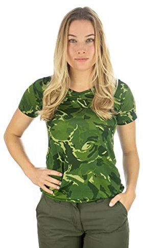 TOM COLLINS Damen T-Shirt Kurzarm Shirt mit V-Ausschnitt Triku, Größe:38, Farbe:dunkelgrün