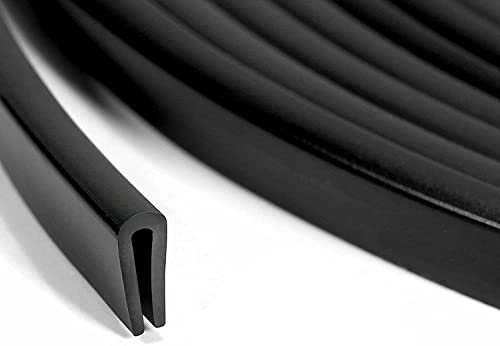 Tintvent Gummi-Kantenverkleidung, schwarz, U-Kanal-PVC-Kunststoffdichtung, Metall-Kantenschutz passend für 0,4 cm, 6,6 m (800,1 cm)
