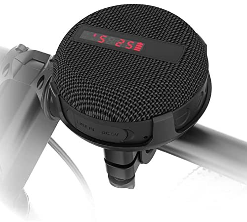 Altavoces Bluetooth Portátiles, Mini Altavoz para Exteriores, Altavoz para Bicicleta Bluetooth 5.0, Altavoz Inalámbrico para Bicicleta a Prueba de Polvo a Prueba de Agua IP65 con Pantalla de Batería D