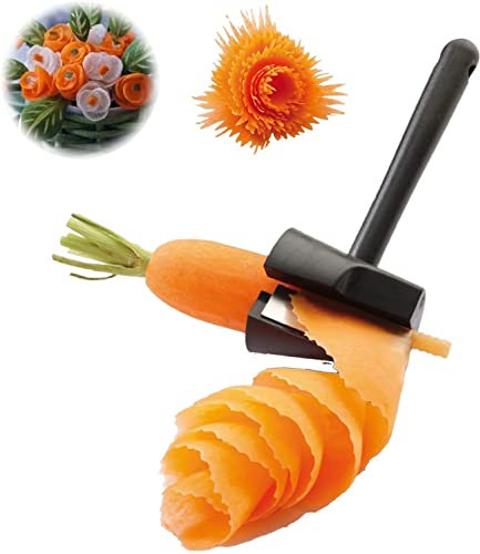 Norhogo Deko spiralschneider praktisch für Möhrenblumen spiralschneider gemüse Tellerdekoration, kreative Küche Fräser Obst Gemüse Slicer Gurke Shredder