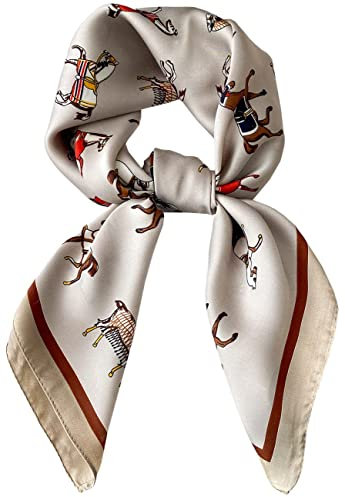 prinfantasy Halstuch Damen gepunktet - Nickituch Seide - Seidentuch für Damen mit Polka Dots Muster - Bandana Tuch perfekt für den Sommer Türkis M070071