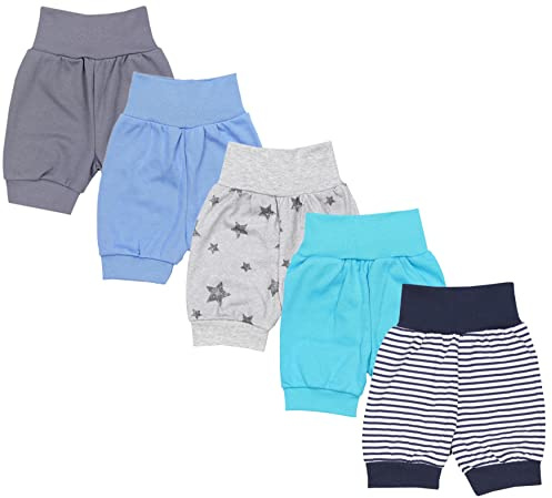 TupTam Unisex Baby Pumphose Sommershorts Baumwolle 5er Pack, Farbe: Junge 3, Größe: 98/104