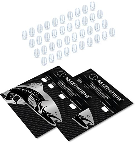 NEUAMZfishing® Lot de 40 perles rotatives, transparentes ou fluorescentes, à 2 voies, ligne jigge, accessoires de pêche, perles rotatives, pour la construction de bas de ligne, taille M